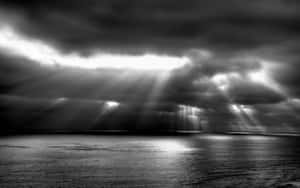 Black And White Cloud Streaks Of Light Wallpaper