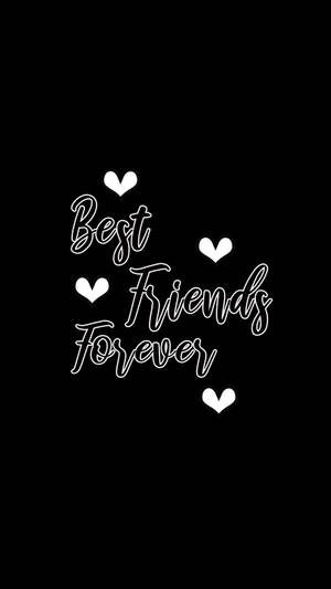 Black And White Cursive Girly Bff Wallpaper