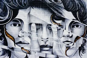 Black And White Faces Pop Art Wallpaper