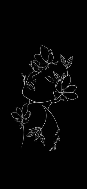 Black And White Flower Cute Art Wallpaper