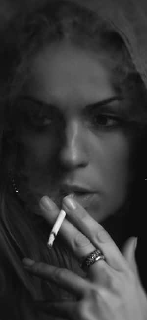 Black And White Girl Smoking Wallpaper