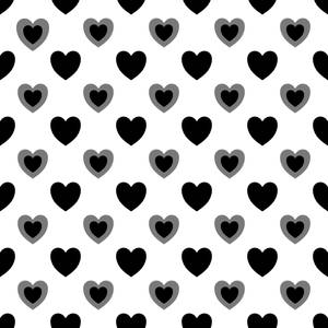 Black And White Hearts On A White Background Wallpaper