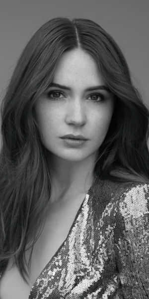 Black And White Karen Gillan Wallpaper