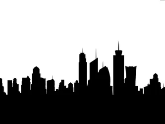 Black And White Los Angeles Skyline Wallpaper