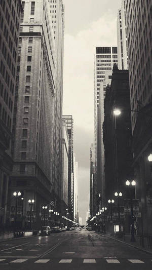 Black And White New York Empty Street Wallpaper