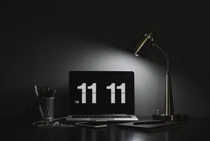 Black And White Office Desk Desktop Wallpaper