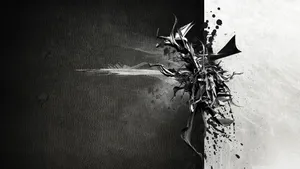 Black And White Pc Biomechanical Art Wallpaper