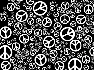 Black And White Peace Symbols Wallpaper