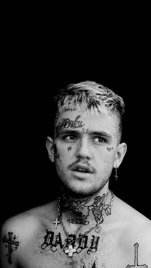 Black And White Portrait Lil Peep Wallpaper