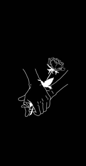 Black And White Rose Love Art Wallpaper