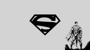 Black-and-white Superman Logo Wallpaper