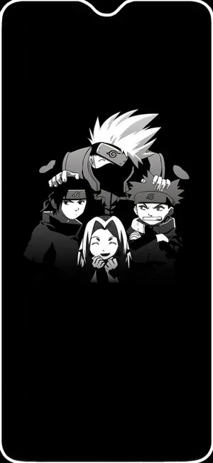 Black And White Team 7 Naruto Iphone Wallpaper