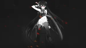 Black Anime Pfp Long Hair Girl Wallpaper