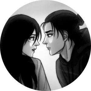 Black Anime Pfp Mikasa And Eren Wallpaper