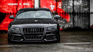 Black Audi Rs5 Street Photography Wallpaper