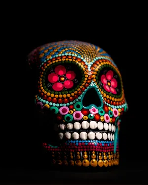 Black Background Sugar Skull Wallpaper