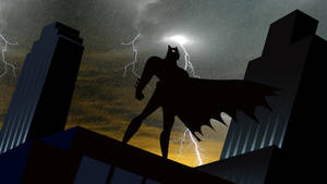 Black Batman Animated Lightning Desktop Wallpaper