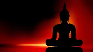 Black Buddha Red Wallpaper