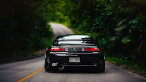 Black Car Hd Back View Wallpaper