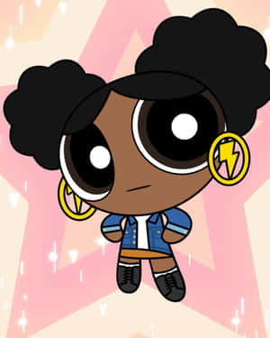 Black Cartoon Characters Girl Curly Hair Wallpaper