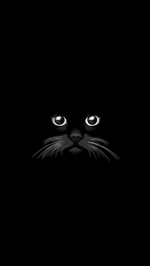 Black Cat On Samsung Device Wallpaper