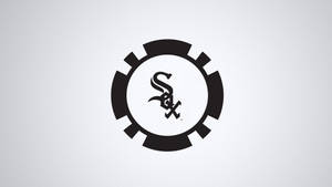 Black Chicago White Sox Circle Logo Wallpaper