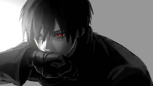 Black Crazy Anime Boy Red Eyes Desktop Wallpaper