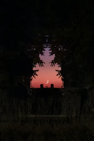 Black Cute Girly Moonrise Wallpaper