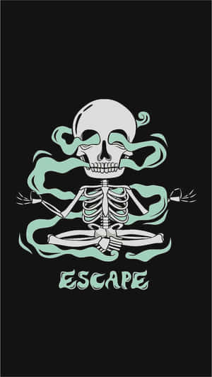 Black Dope Skeleton Art Wallpaper