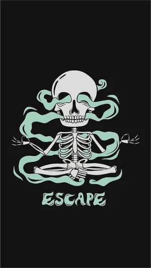 Black Dope Skeleton Art Wallpaper