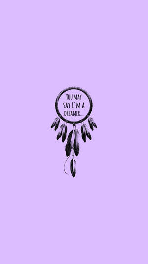 Black Dreamcatcher On Pastel Purple Wallpaper