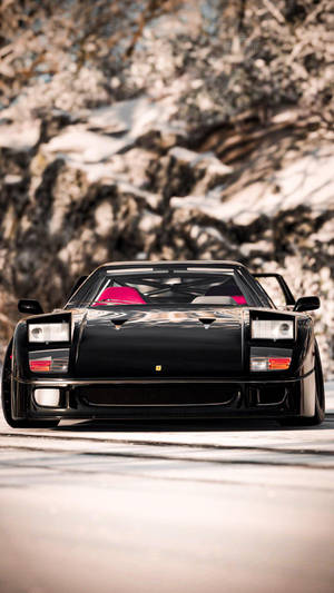 Black Ferrari F40 Car Iphone Wallpaper