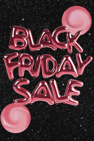 Black Friday Pink Balloon Wallpaper