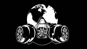 Black Gas Mask Minimalist Digital Art Wallpaper