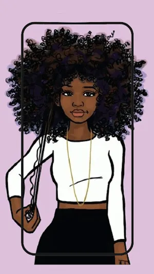 Black Girl Cartoon Preppy Wallpaper