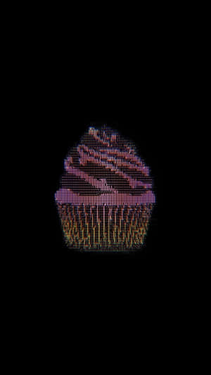 Black Glitch Cupcake Wallpaper