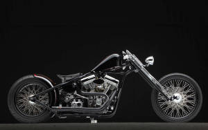 Black Harley-davidson Chopper Motorcycle Wallpaper