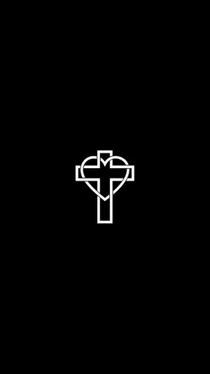 Black Heart Cross Wallpaper