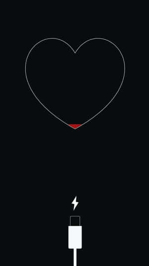 Black Heart Iphone Charging Heart Wallpaper