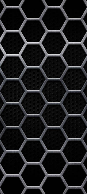 Black Iphone Hexagon Mesh Wallpaper