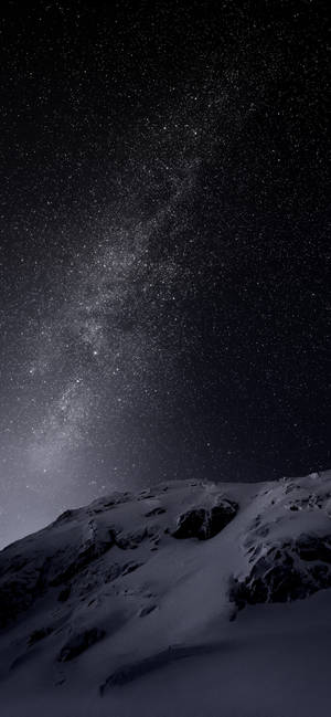 Black Iphone Snowy Mountain Sky Wallpaper