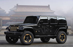 Black Jeep Wrangler Custom Painted Wallpaper