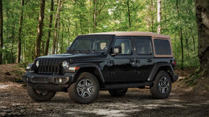 Black Jeep Wrangler Light Brown Roof Wallpaper