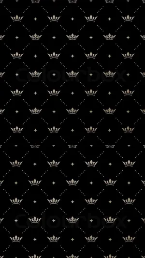 Black King Crown Pattern Wallpaper