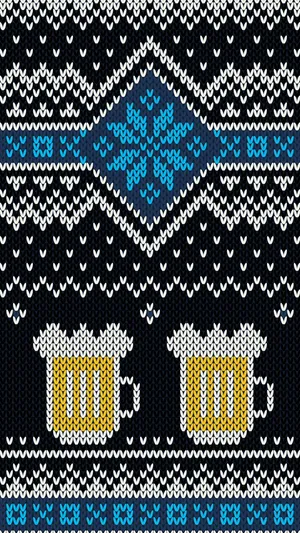 Black Knitted Sweater Two Beer Mugs Wallpaper