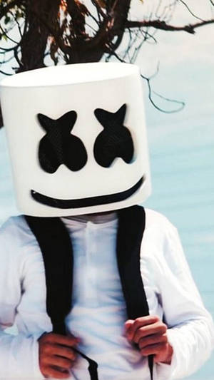 Black Marshmello By The Sea Wallpaper