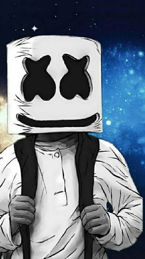 Black Marshmello In Galaxy Wallpaper