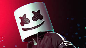 Black Marshmello Red Background Wallpaper