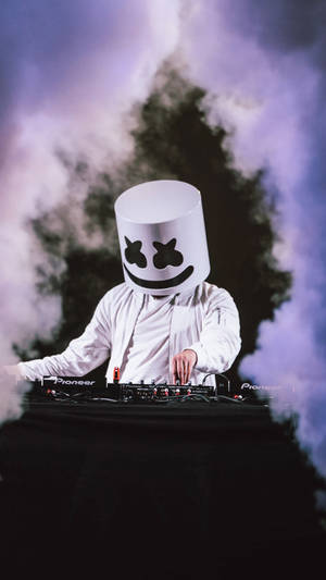 Black Marshmello Smoky Concert Wallpaper