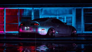 Black Neon Sports Car4 K Wallpaper
